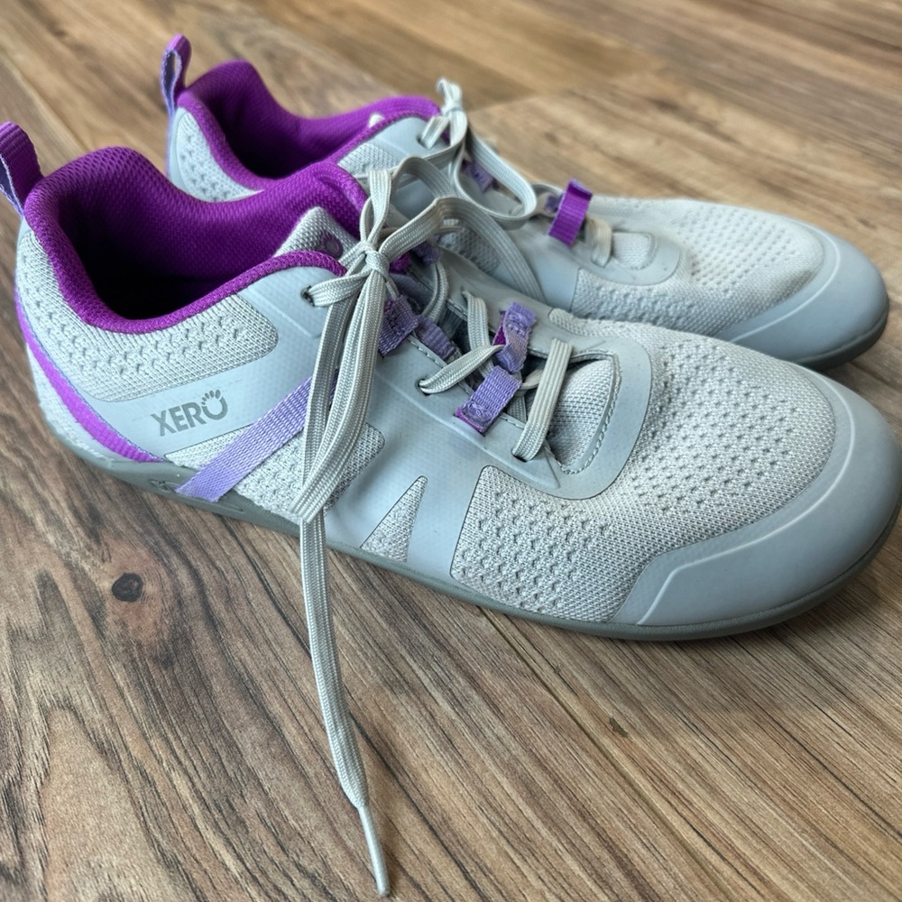 Xero Shoes Prio Running and Fitness Shoe Light Gray Purple - Women’s US 11.5
